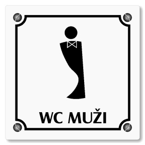 WC muži, 118x118mm, bílá, Kansas